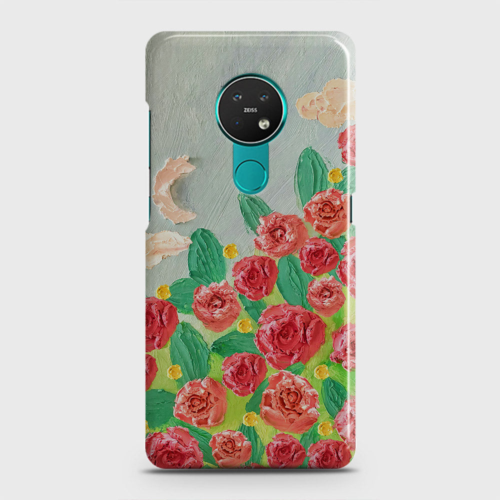 Nokia 6.2 Cover - Floral Series - Design 10 - Red & Green - Matte Finish - Snap On Hard Case with LifeTime Colors Guarantee