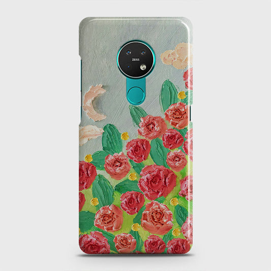 Nokia 6.2 Cover - Floral Series - Design 10 - Red & Green - Matte Finish - Snap On Hard Case with LifeTime Colors Guarantee