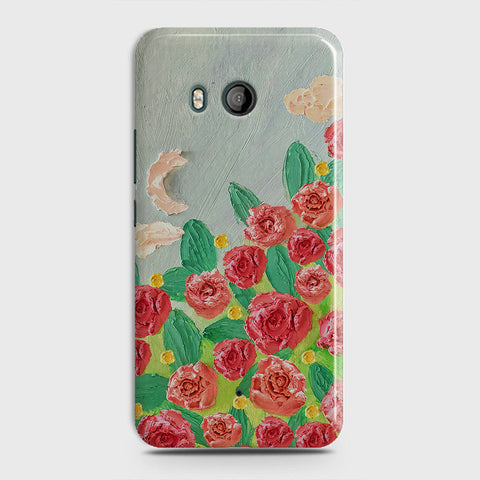 HTC U11  Cover - Floral Series - Design 10 - Red & Green - Matte Finish - Snap On Hard Case with LifeTime Colors Guarantee