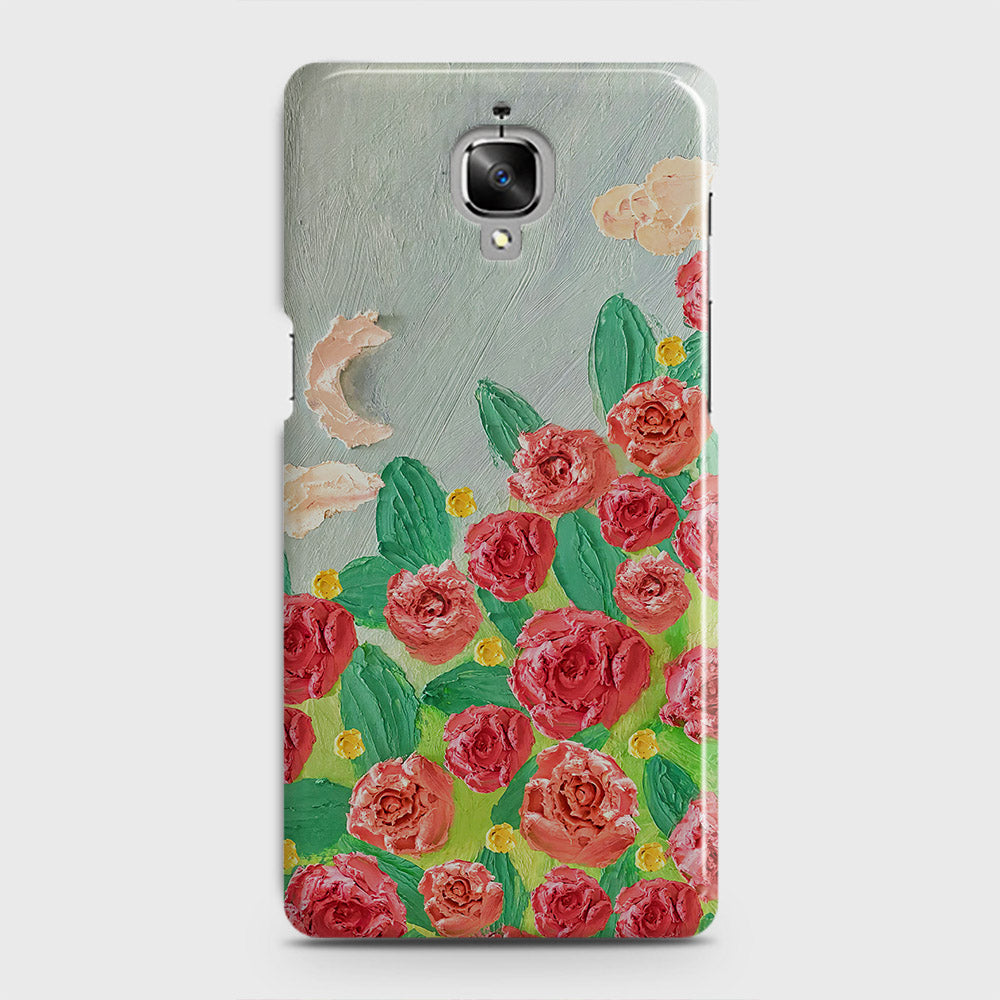 OnePlus 3  Cover - Floral Series - Design 10 - Red & Green - Matte Finish - Snap On Hard Case with LifeTime Colors Guarantee