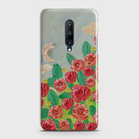 OnePlus 7 Pro  Cover - Floral Series - Design 10 - Red & Green - Matte Finish - Snap On Hard Case with LifeTime Colors Guarantee