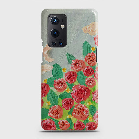 OnePlus 9 Pro  Cover - Floral Series - Design 10 - Red & Green - Matte Finish - Snap On Hard Case with LifeTime Colors Guarantee