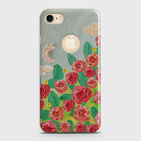 iPhone 7 Cover - Floral Series - Design 10 - Red & Green - Matte Finish - Snap On Hard Case with LifeTime Colors Guarantee