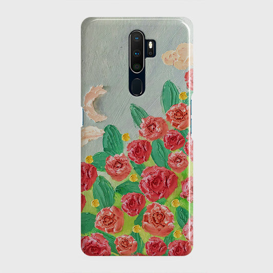 Oppo A5 2020 Cover - Floral Series - Design 10 - Red & Green - Matte Finish - Snap On Hard Case with LifeTime Colors Guarantee