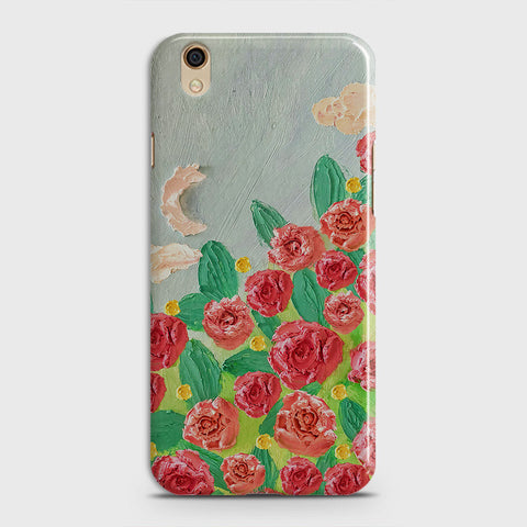 Oppo A37 Cover - Floral Series - Design 10 - Red & Green - Matte Finish - Snap On Hard Case with LifeTime Colors Guarantee