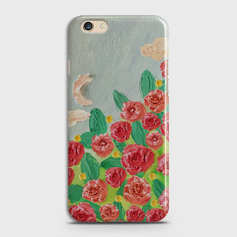 Oppo F1S Cover - Floral Series - Design 10 - Red & Green - Matte Finish - Snap On Hard Case with LifeTime Colors Guarantee