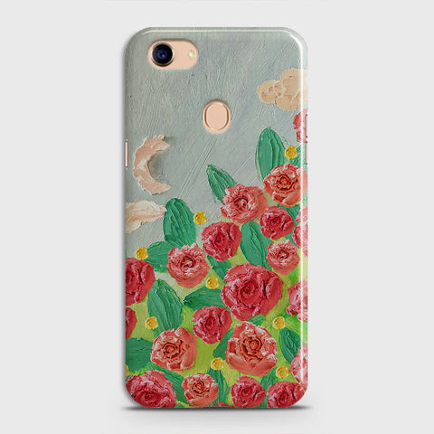 Oppo F5 / F5 Youth Cover - Floral Series - Design 10 - Red & Green - Matte Finish - Snap On Hard Case with LifeTime Colors Guarantee