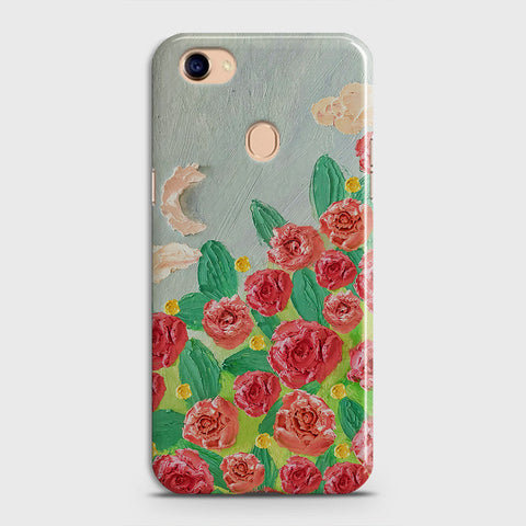 Oppo F7 Cover - Floral Series - Design 10 - Red & Green - Matte Finish - Snap On Hard Case with LifeTime Colors Guarantee