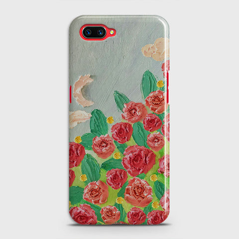 Realme C1 Cover - Floral Series - Design 10 - Red & Green - Matte Finish - Snap On Hard Case with LifeTime Colors Guarantee