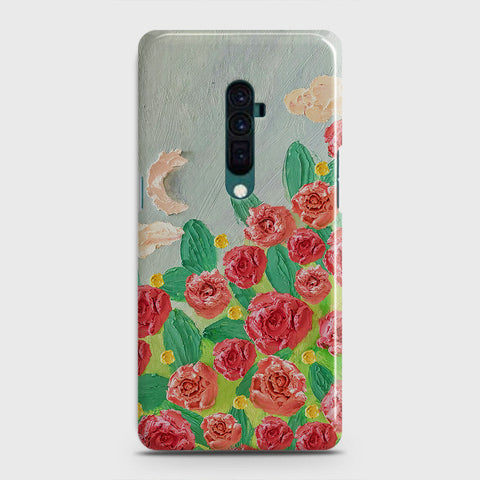 Oppo Reno 10x zoom Cover - Floral Series - Design 10 - Red & Green - Matte Finish - Snap On Hard Case with LifeTime Colors Guarantee