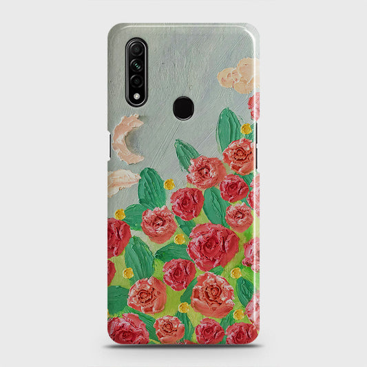 Oppo A8 Cover - Floral Series - Design 10 - Red & Green - Matte Finish - Snap On Hard Case with LifeTime Colors Guarantee