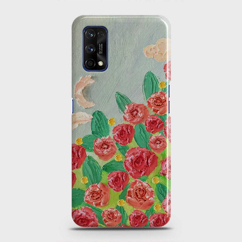 Realme 7 Pro Cover - Floral Series - Design 10 - Red & Green - Matte Finish - Snap On Hard Case with LifeTime Colors Guarantee