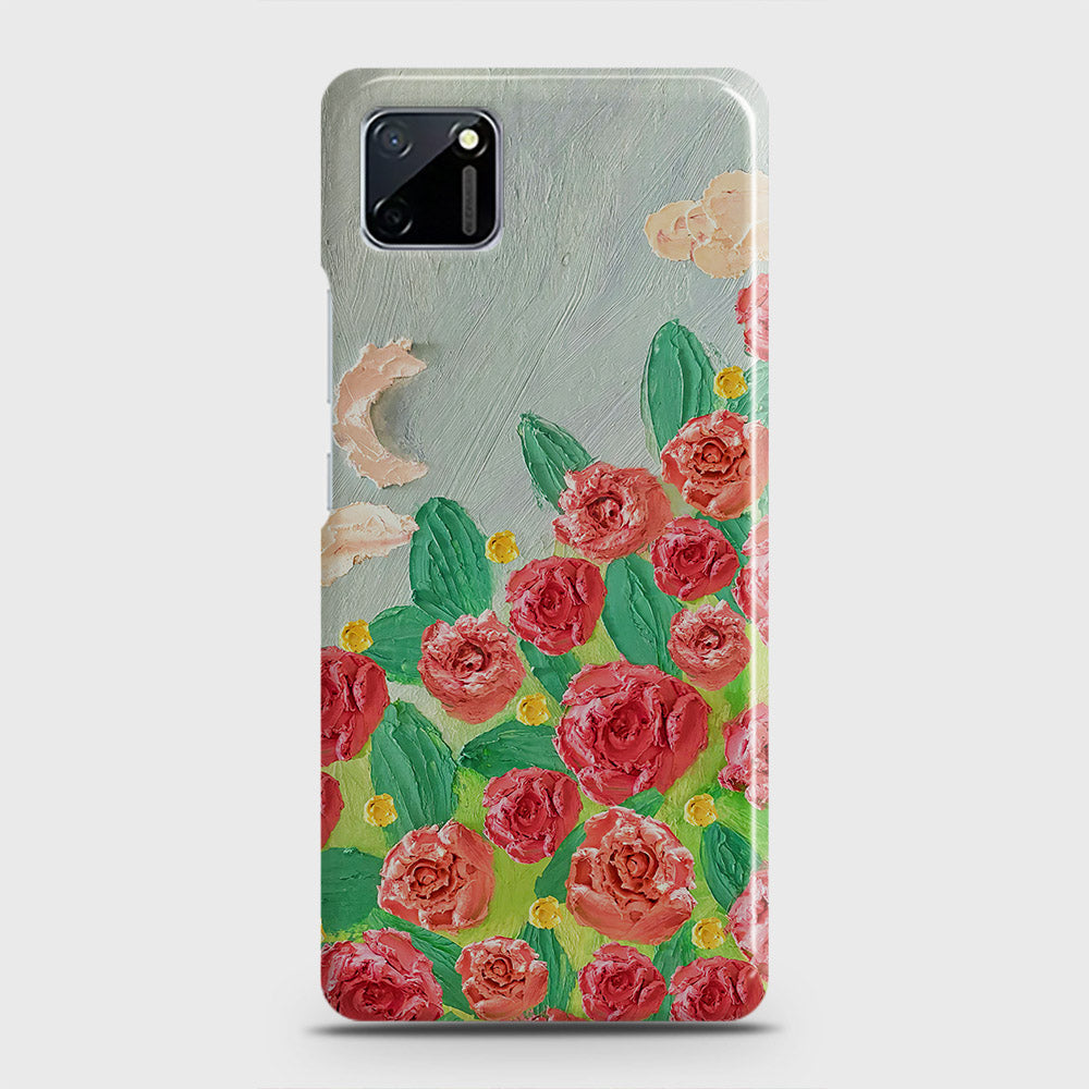 Realme C11 Cover - Floral Series - Design 10 - Red & Green - Matte Finish - Snap On Hard Case with LifeTime Colors Guarantee