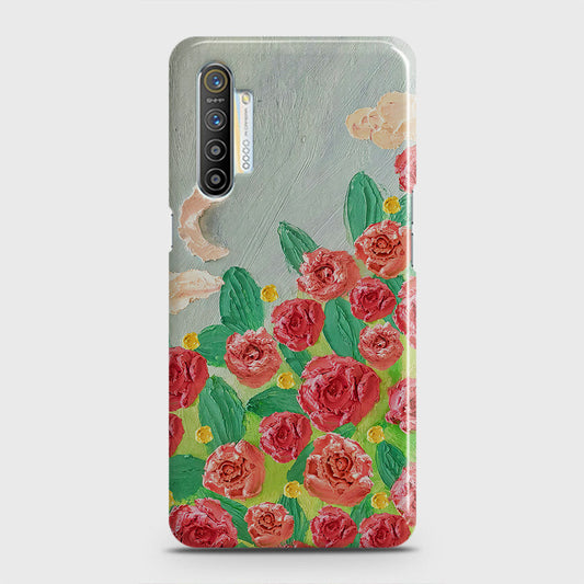 Realme XT Cover - Floral Series - Design 10 - Red & Green - Matte Finish - Snap On Hard Case with LifeTime Colors Guarantee