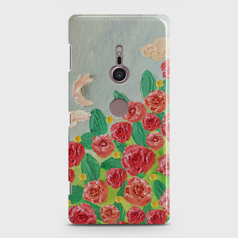 Sony Xperia XZ2 Cover - Floral Series - Design 10 - Red & Green - Matte Finish - Snap On Hard Case with LifeTime Colors Guarantee