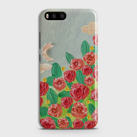 Xiaomi Mi 6  Cover - Floral Series - Design 10 - Red & Green - Matte Finish - Snap On Hard Case with LifeTime Colors Guarantee