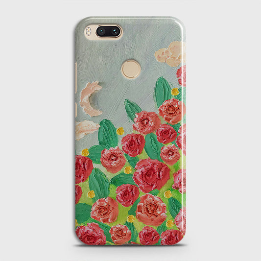 Xiaomi Mi A1 Cover - Floral Series - Design 10 - Red & Green - Matte Finish - Snap On Hard Case with LifeTime Colors Guarantee