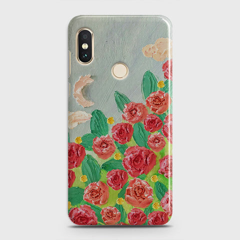 Xiaomi Mi A2 / Mi 6X  Cover - Floral Series - Design 10 - Red & Green - Matte Finish - Snap On Hard Case with LifeTime Colors Guarantee