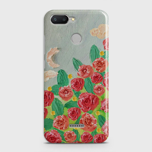 Xiaomi Redmi 6 Cover - Floral Series - Design 10 - Red & Green - Matte Finish - Snap On Hard Case with LifeTime Colors Guarantee