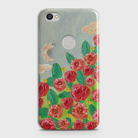 Xiaomi Redmi Note 5A  Cover - Floral Series - Design 10 - Red & Green - Matte Finish - Snap On Hard Case with LifeTime Colors Guarantee