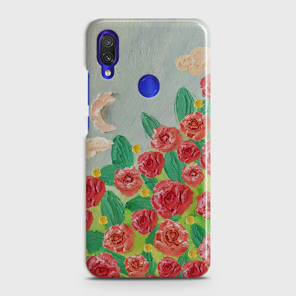 Xiaomi Redmi Note 7 Cover - Floral Series - Design 10 - Red & Green - Matte Finish - Snap On Hard Case with LifeTime Colors Guarantee