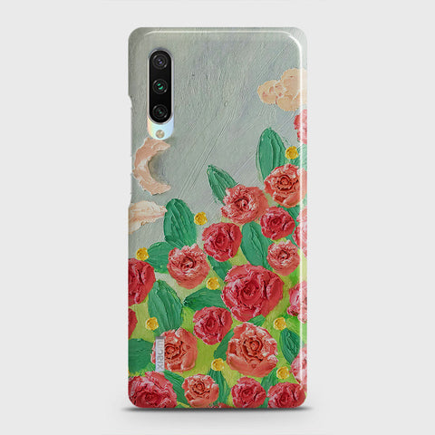 Xiaomi Mi A3 Cover - Floral Series - Design 10 - Red & Green - Matte Finish - Snap On Hard Case with LifeTime Colors Guarantee