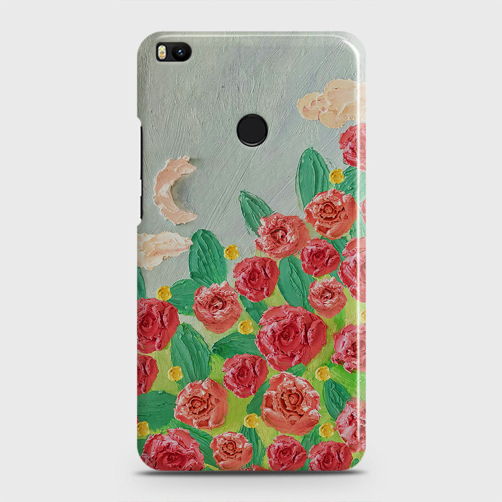 Xiaomi Mi Max 2 Cover - Floral Series - Design 10 - Red & Green - Matte Finish - Snap On Hard Case with LifeTime Colors Guarantee