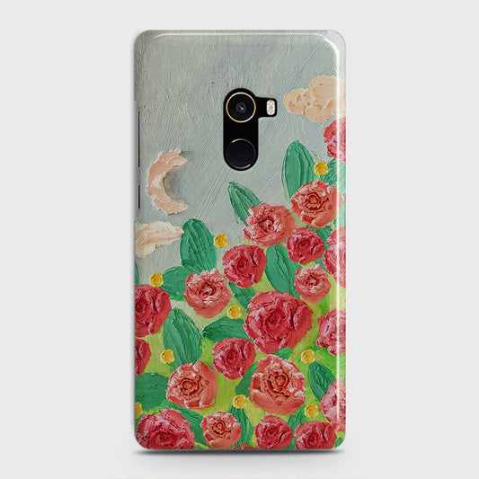 Xiaomi Mi Mix 2 Cover - Floral Series - Design 10 - Red & Green - Matte Finish - Snap On Hard Case with LifeTime Colors Guarantee