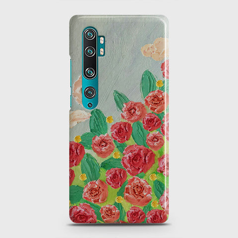 Xiaomi Mi Note 10 Cover - Floral Series - Design 10 - Red & Green - Matte Finish - Snap On Hard Case with LifeTime Colors Guarantee