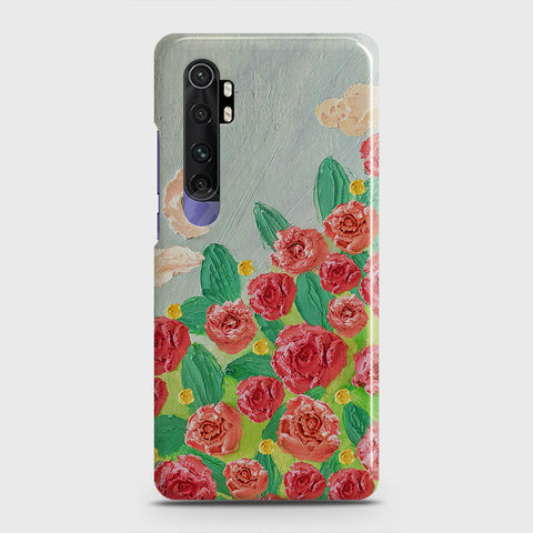 Xiaomi Mi Note 10 Lite Cover - Floral Series - Design 10 - Red & Green - Matte Finish - Snap On Hard Case with LifeTime Colors Guarantee