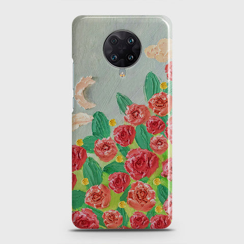 Xiaomi Poco F2 Pro Cover - Floral Series - Design 10 - Red & Green - Matte Finish - Snap On Hard Case with LifeTime Colors Guarantee