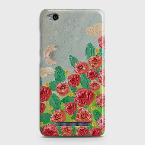 Xiaomi Redmi 4A Cover - Floral Series - Design 10 - Red & Green - Matte Finish - Snap On Hard Case with LifeTime Colors Guarantee