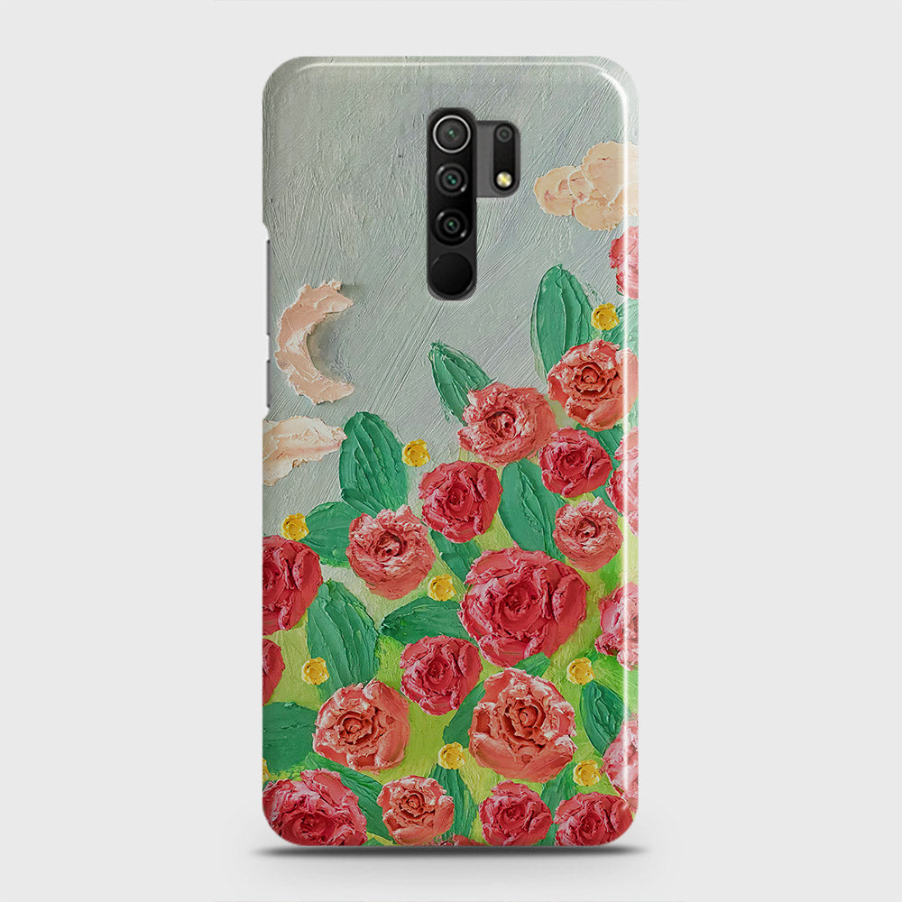 Xiaomi Poco M2 Cover - Floral Series - Design 10 - Red & Green - Matte Finish - Snap On Hard Case with LifeTime Colors Guarantee