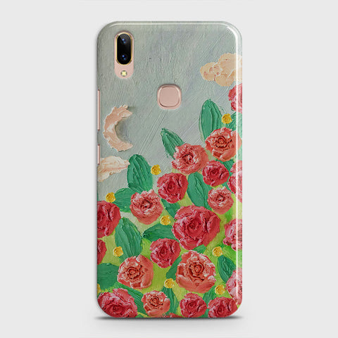 Vivo V9 / V9 Youth Cover - Floral Series - Design 10 - Red & Green - Matte Finish - Snap On Hard Case with LifeTime Colors Guarantee