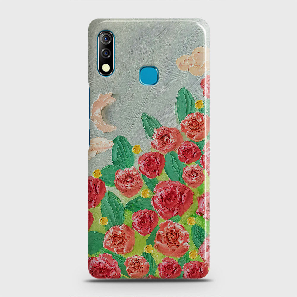 Infinix Hot 8 Lite Cover - Floral Series - Design 10 - Red & Green - Matte Finish - Snap On Hard Case with LifeTime Colors Guarantee