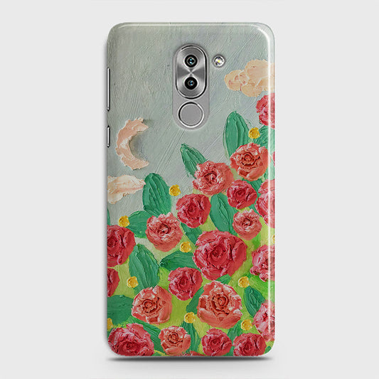 Huawei Honor 6X Cover - Floral Series - Design 10 - Red & Green - Matte Finish - Snap On Hard Case with LifeTime Colors Guarantee