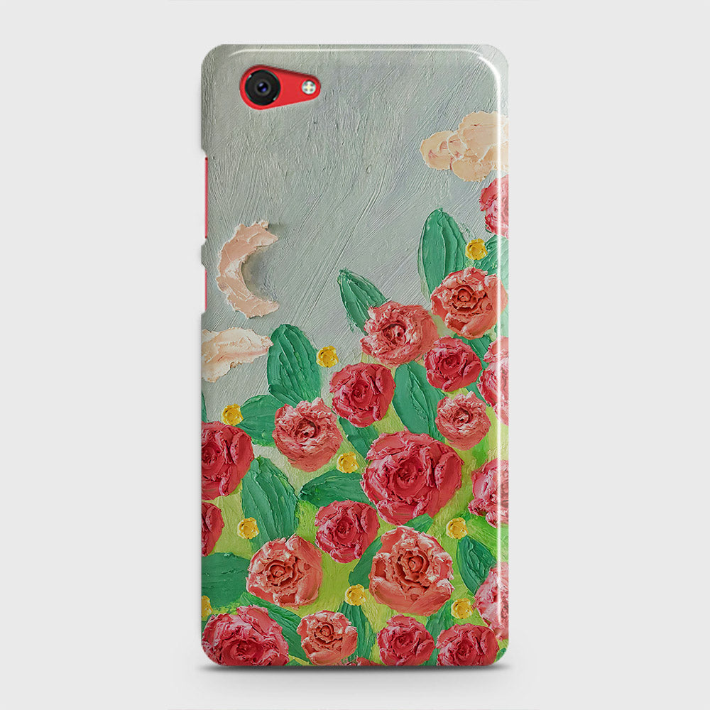 Vivo Y71 Cover - Floral Series - Design 10 - Red & Green - Matte Finish - Snap On Hard Case with LifeTime Colors Guarantee