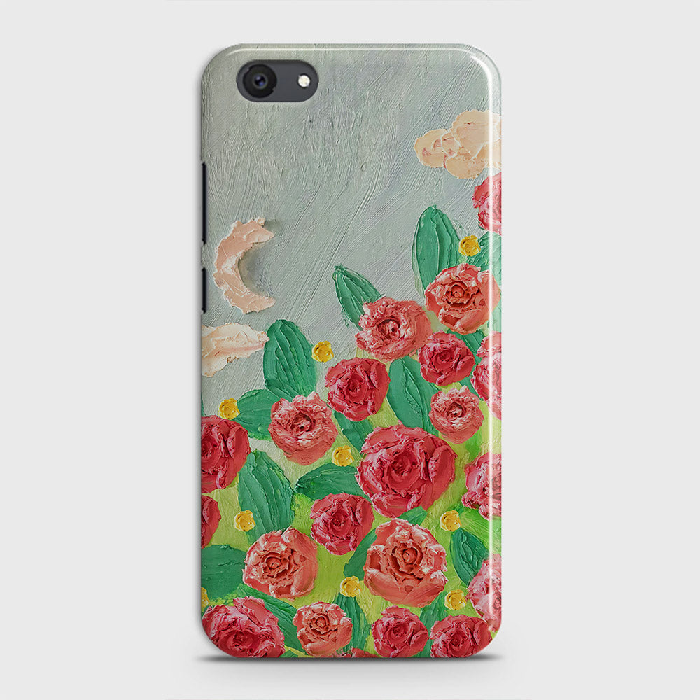 Vivo Y81i Cover - Floral Series - Design 10 - Red & Green - Matte Finish - Snap On Hard Case with LifeTime Colors Guarantee