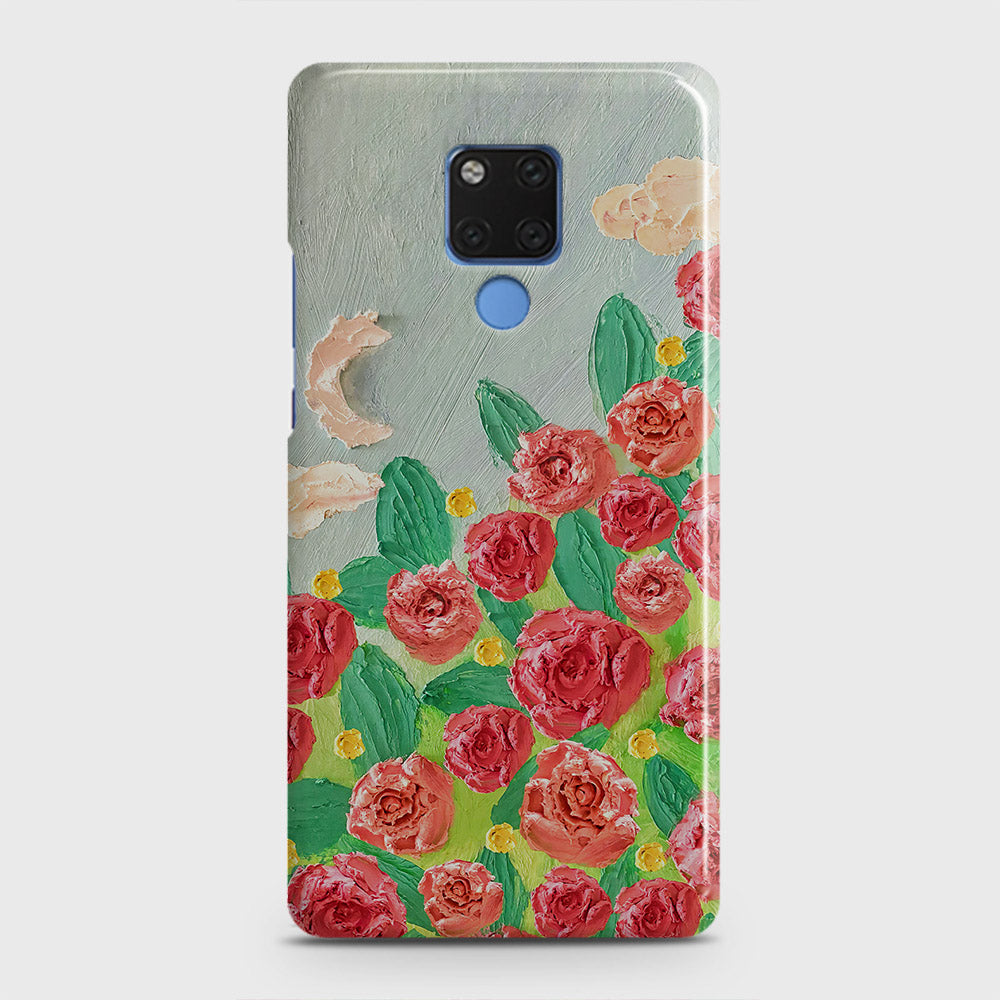 Huawei Mate 20 Cover - Floral Series - Design 10 - Red & Green - Matte Finish - Snap On Hard Case with LifeTime Colors Guarantee