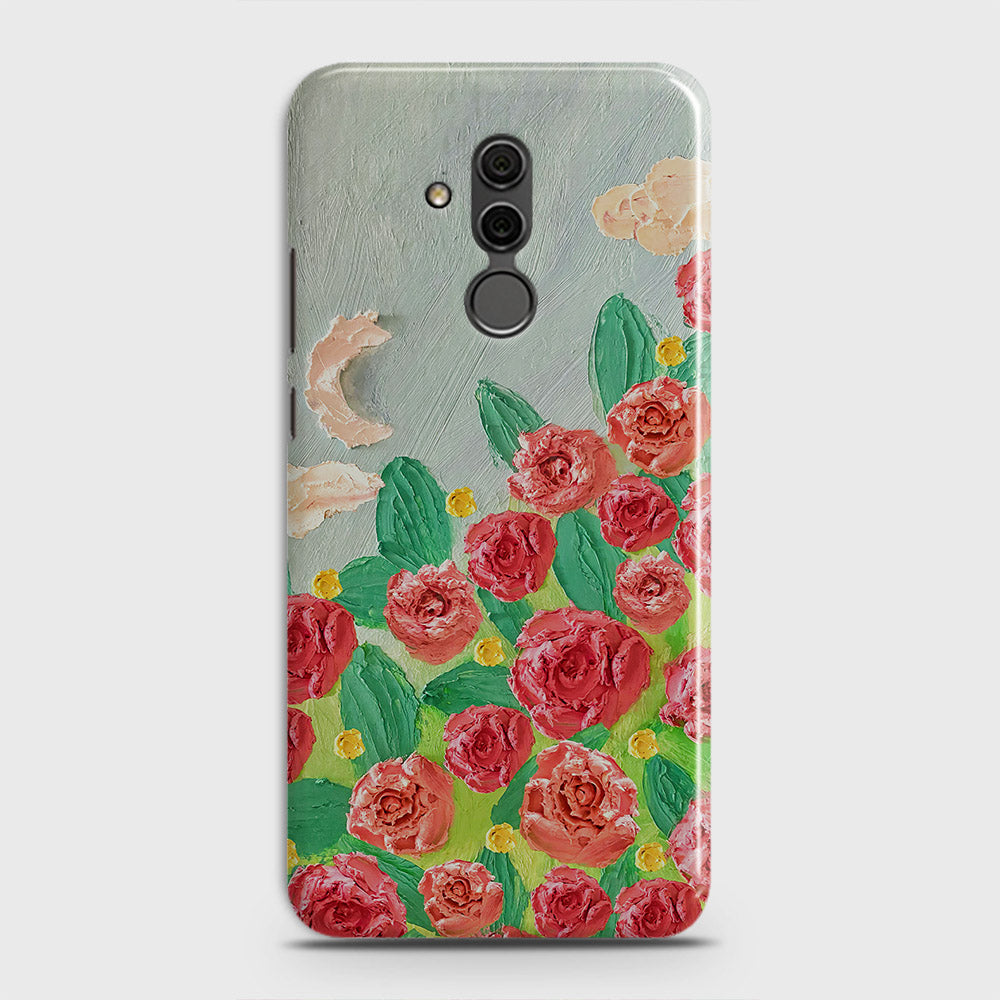 Huawei Mate 20 Lite Cover - Floral Series - Design 10 - Red & Green - Matte Finish - Snap On Hard Case with LifeTime Colors Guarantee