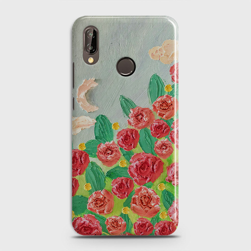 Huawei Nova 3 Cover - Floral Series - Design 10 - Red & Green - Matte Finish - Snap On Hard Case with LifeTime Colors Guarantee