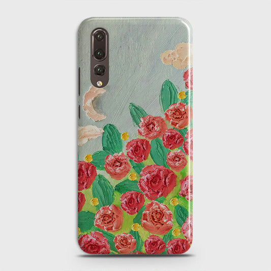 Huawei P20 Pro Cover - Floral Series - Design 10 - Red & Green - Matte Finish - Snap On Hard Case with LifeTime Colors Guarantee