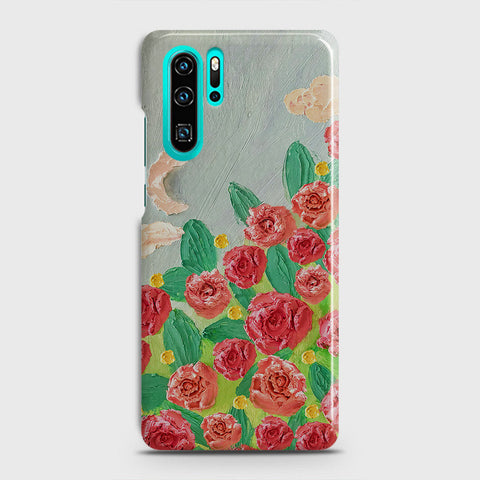 Huawei P30 Pro Cover - Floral Series - Design 10 - Red & Green - Matte Finish - Snap On Hard Case with LifeTime Colors Guarantee