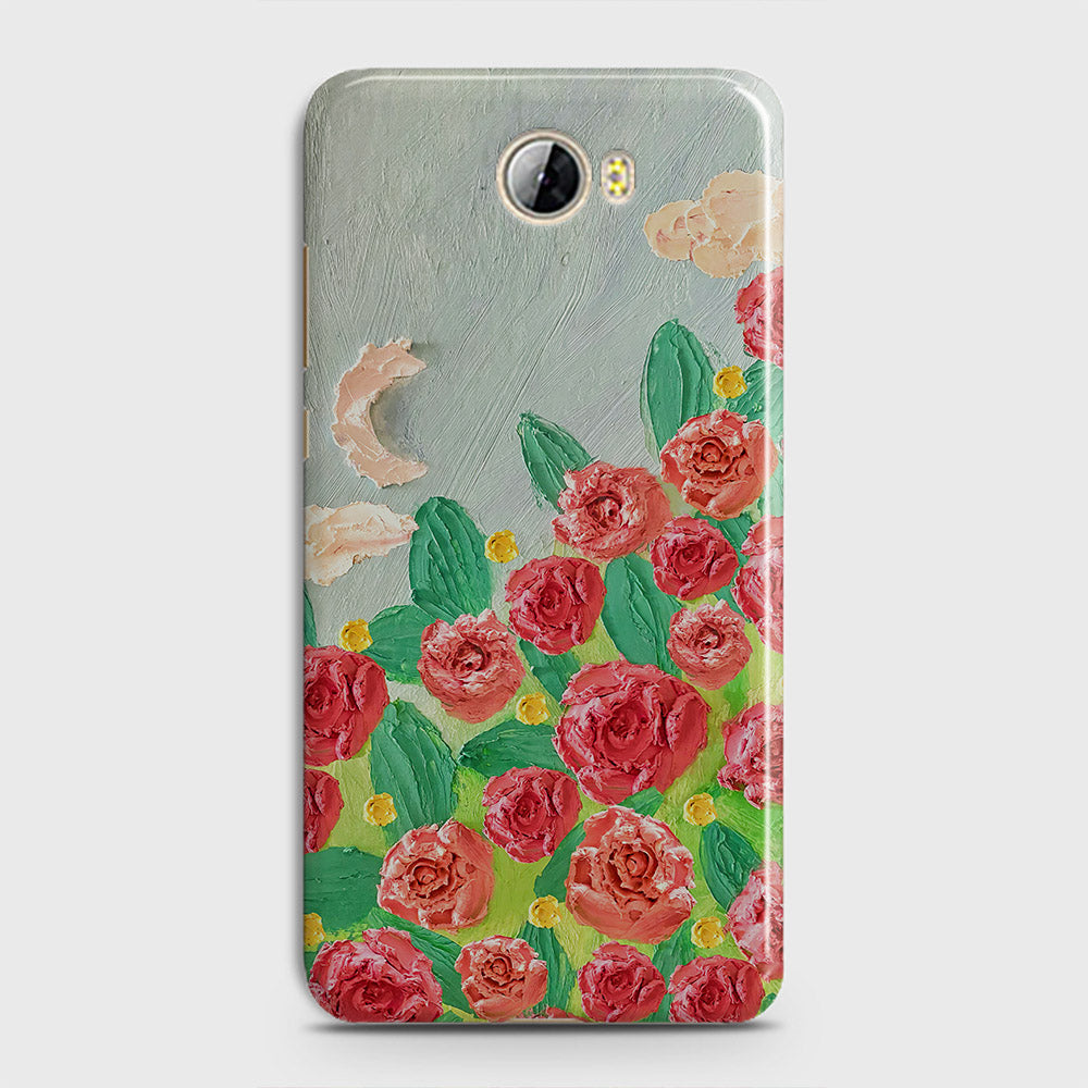 Huawei Y5 II Cover - Floral Series - Design 10 - Red & Green - Matte Finish - Snap On Hard Case with LifeTime Colors Guarantee