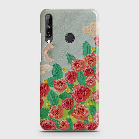 Huawei Y7p  Cover - Floral Series - Design 10 - Red & Green - Matte Finish - Snap On Hard Case with LifeTime Colors Guarantee