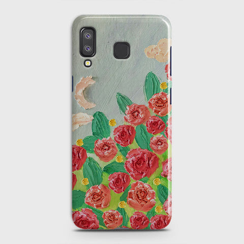 Samsung Galaxy A9 Star Cover - Floral Series - Design 10 - Red & Green - Matte Finish - Snap On Hard Case with LifeTime Colors Guarantee