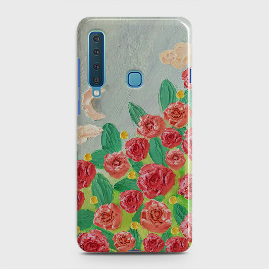 Samsung Galaxy A9 2018 Cover - Floral Series - Design 10 - Red & Green - Matte Finish - Snap On Hard Case with LifeTime Colors Guarantee