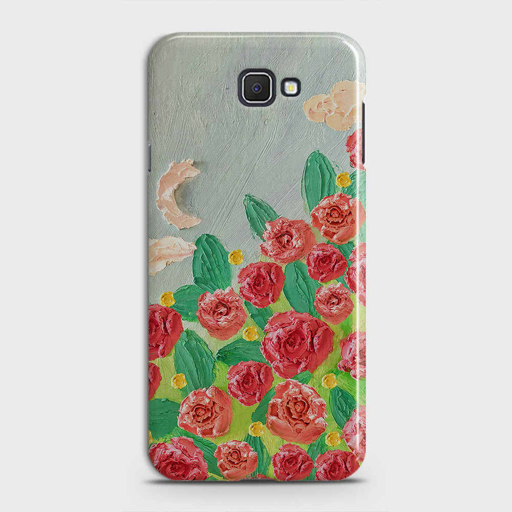 Samsung Galaxy J5 Prime Cover - Floral Series - Design 10 - Red & Green - Matte Finish - Snap On Hard Case with LifeTime Colors Guarantee