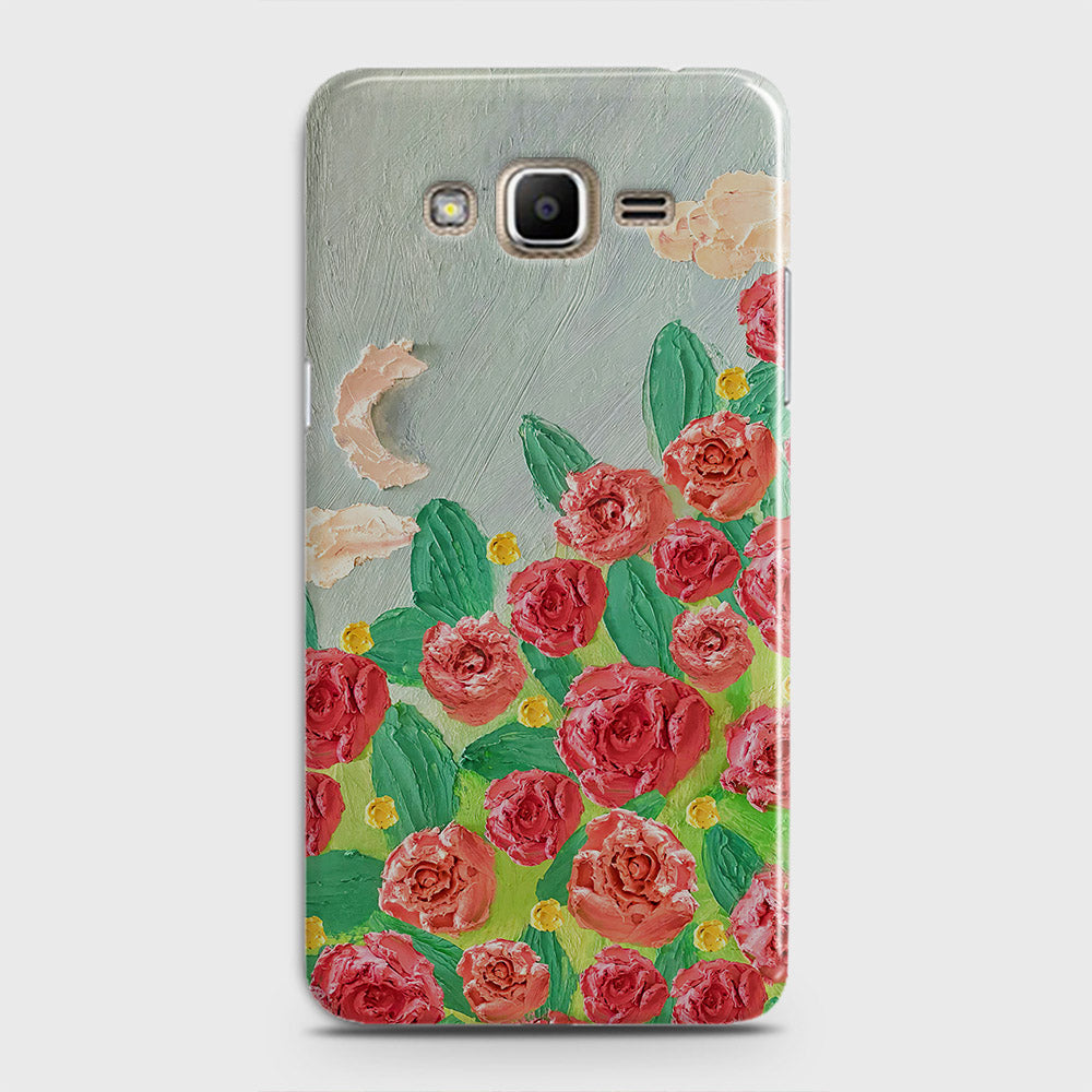 Samsung Galaxy J3 2016 / J320 Cover - Floral Series - Design 10 - Red & Green - Matte Finish - Snap On Hard Case with LifeTime Colors Guarantee