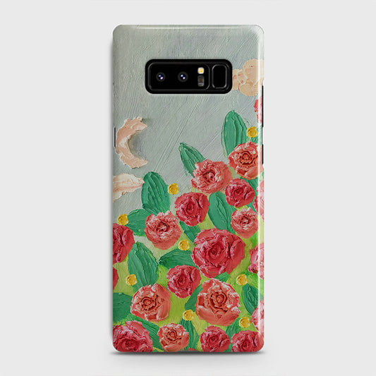 Samsung Galaxy Note 8 Cover - Floral Series - Design 10 - Red & Green - Matte Finish - Snap On Hard Case with LifeTime Colors Guarantee